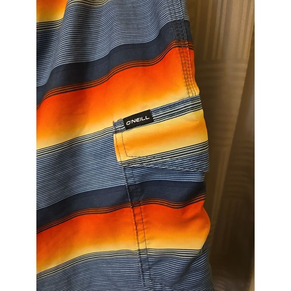 O'Neill Board Shorts 34 MultiColor Stripe Swim Trunks Bathing Suit Summer Beach - Picture 6 of 8